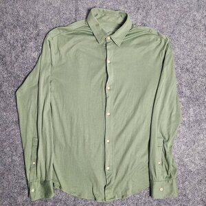 Alex Crane Pima Cotton Blanket Shirt Mens Medium Moss Green‎ Long Sleeve Button